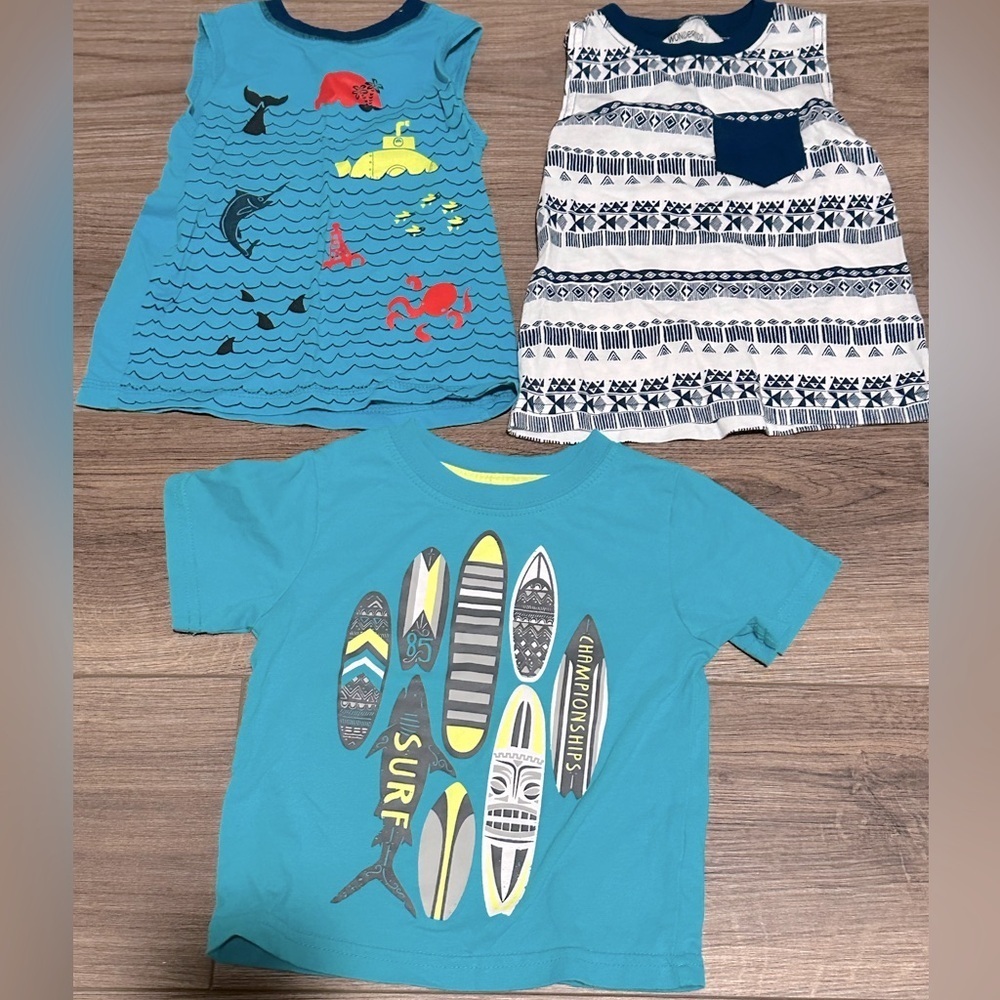 Boys 2T Bundle of Surfer Beach T-Shirts - Picture 1 of 8